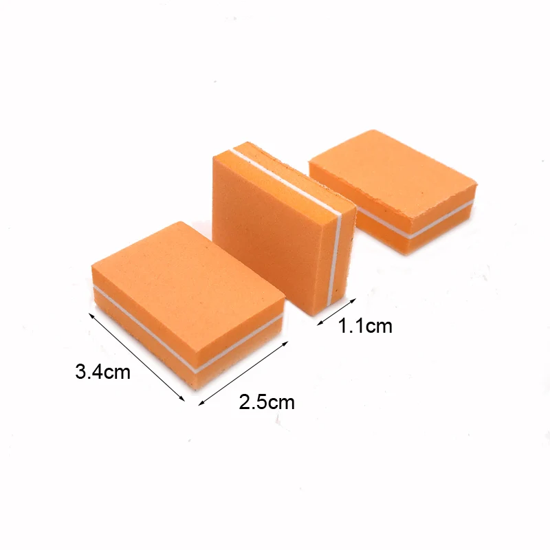 20 шт. пилочка для ногтей 100/180 дизайн Шлифовальный Блок Губка пилочки маникюрные инструменты для удаления кутикулы буферный педикюр Лайм наборы для дизайна ногтей - Цвет: orange