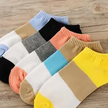 3 пара/лот, женские хлопковые носки, 5 ярких цветов, женские повседневные носки, милые лоскутные носки, женские дешевые носки хорошего качества S81