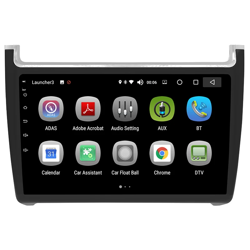 Sale Android 8.0 car gps dvd radio multimedia player 1din 9 inch touch screen with RDS WiFi Mirror Link for Volkswagen polo 2015-2018 1