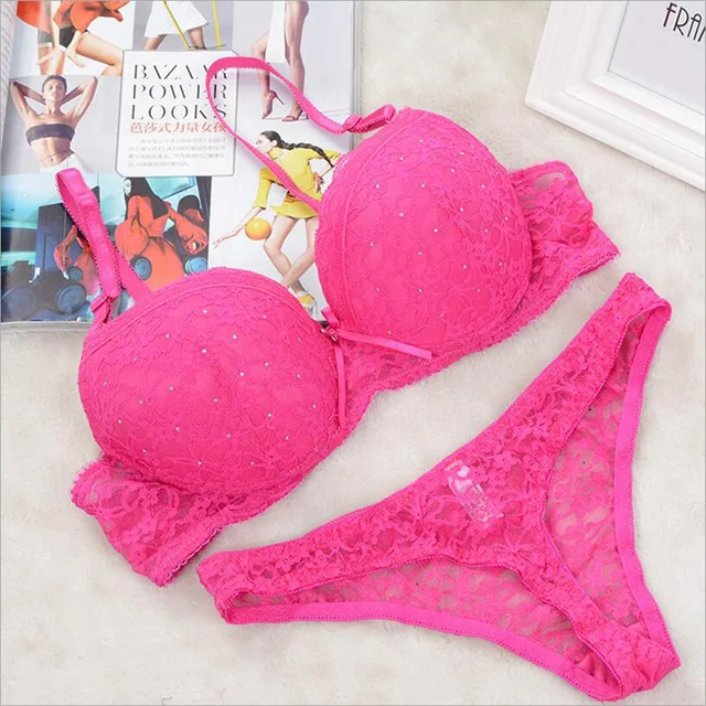 VS Drill Sexy Lace Bra Set Women Push Up Women Underwear Set Mosaic