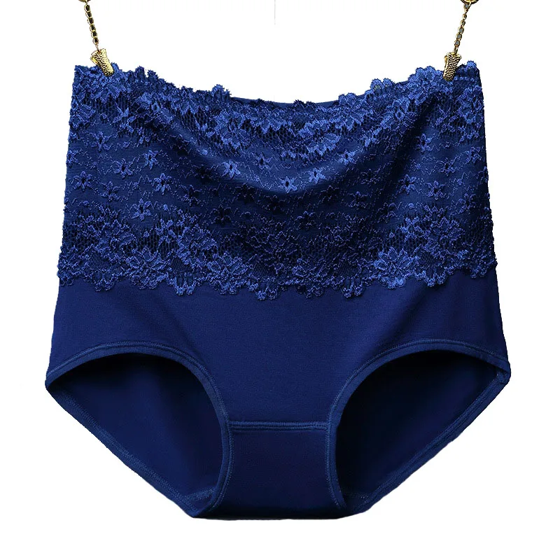 

KL282 Plus size seamless women underwear healthy high waist lace panties viscose soft female lingerie briefs