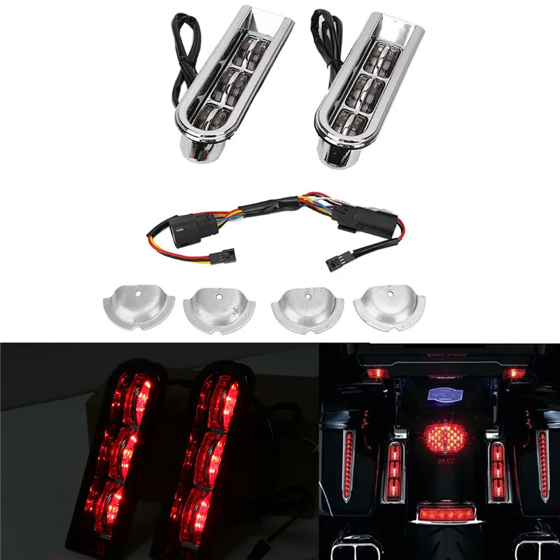Chrome LED Light Accent Saddlebag Filler Inserts Support 1 (5)