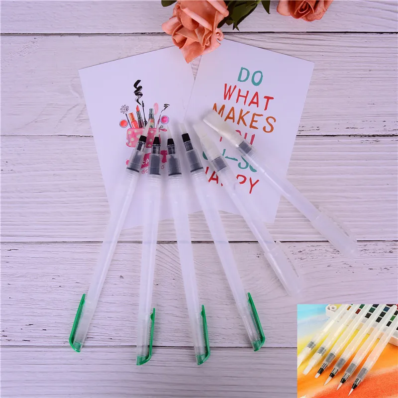 6 Pcs/set Refillable Water Brush Ink Pen For Drawing Painting