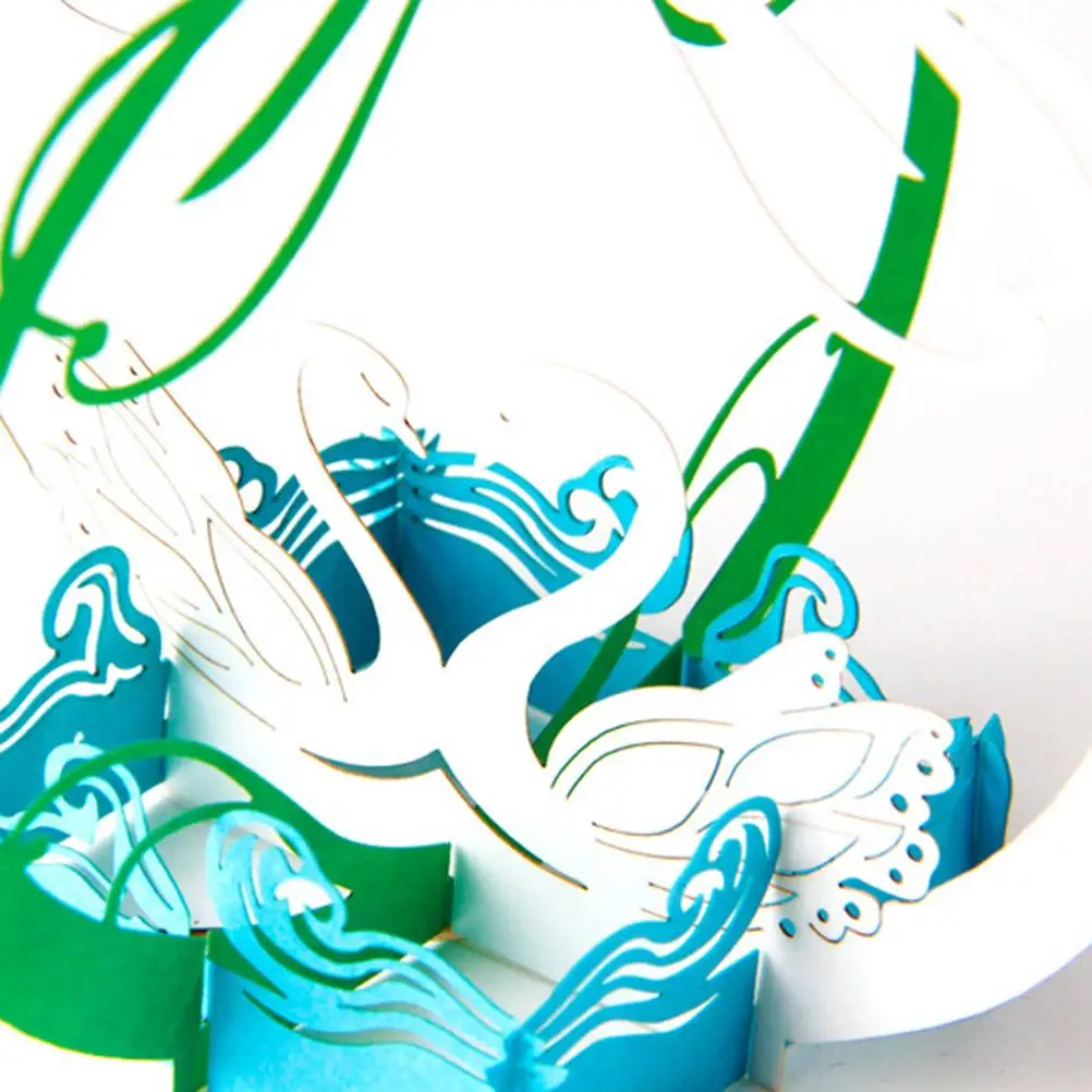 3D ручной работы Креативные подарки ко дню рождения Почтовые открытки лазерная резка старинные открытки Лебедь поздравительные открытки