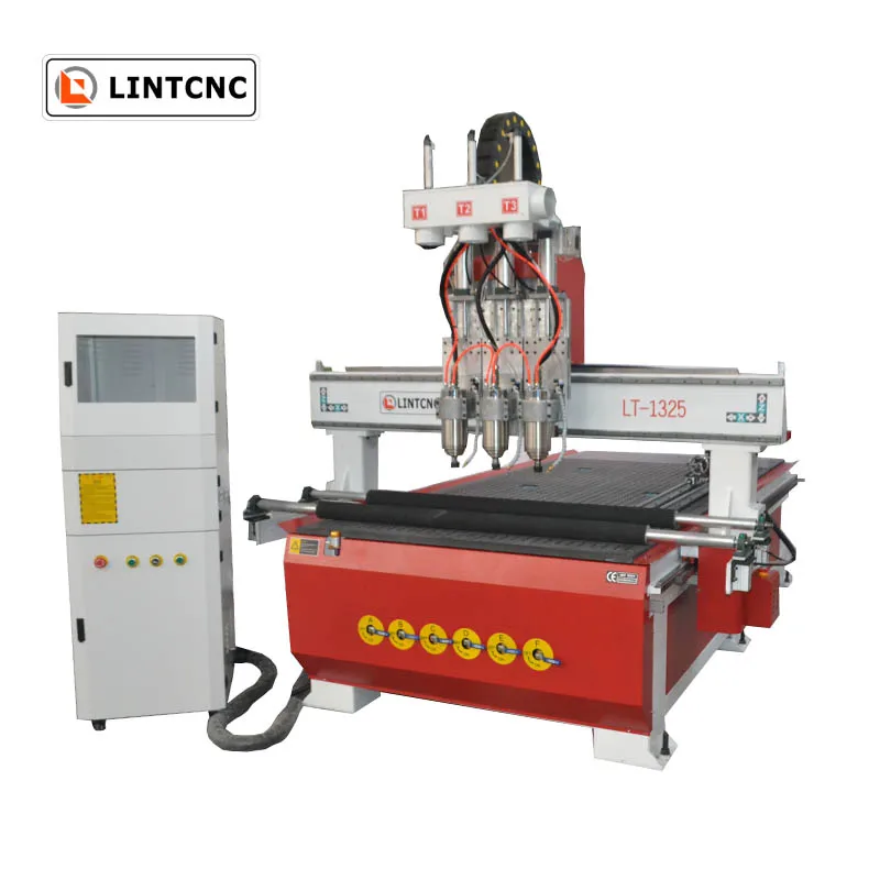 1325 High quality pneumatic 2 heads cnc kit servo router with 3 spindles | Инструменты