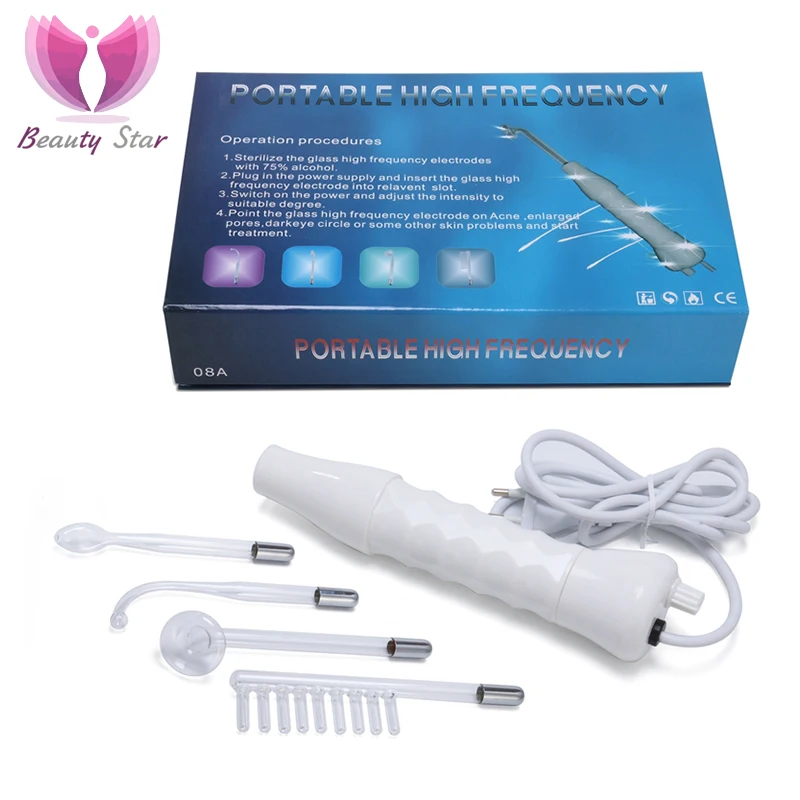 Electrode Wand High Frequency Facial Machine Spot Acne Remover Electrotherapy Glass Tube High Frequency Facial Skin Care Spa