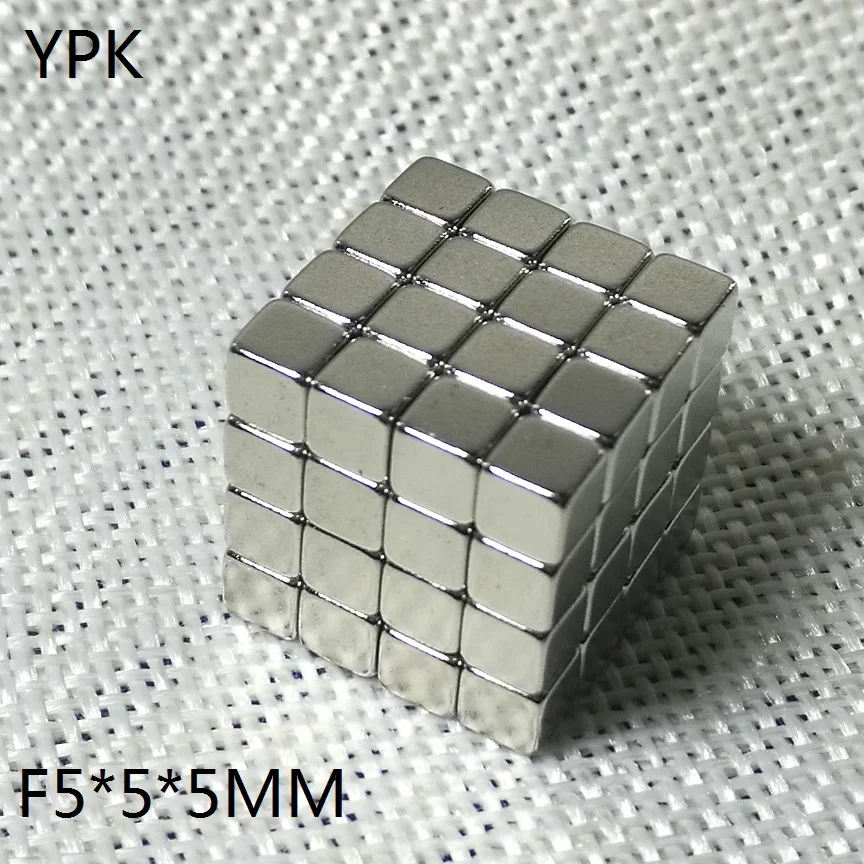 

64balls/LOT 5*5*5mm silvery Square magnet Magnetic N35 BUCK 5*5*5 MM Neodymium magnet 5mm x 5mm x 5mm
