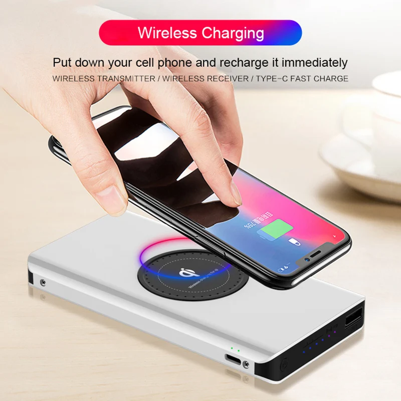 Qi Wireless Charger Power Bank 20000mAh For iPhone X 8 Plus Samsung Note 8 S9 S8 Plus Poverbank USB Mobile Phone Battery Charger Qi Wireless Charger Power Bank 20000mAh For iPhone X 8 Plus Samsung Note 8 S9 S8 Plus Poverbank USB Mobile Phone Battery Charger