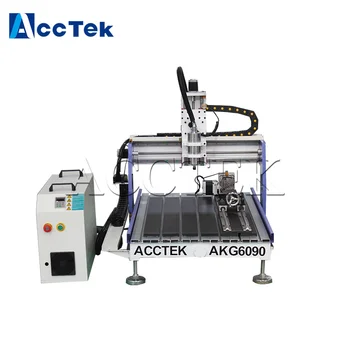 

China AccTek Desktop Mini CNC mould machine 6090 3Axis for metal, wood, aluminum etc