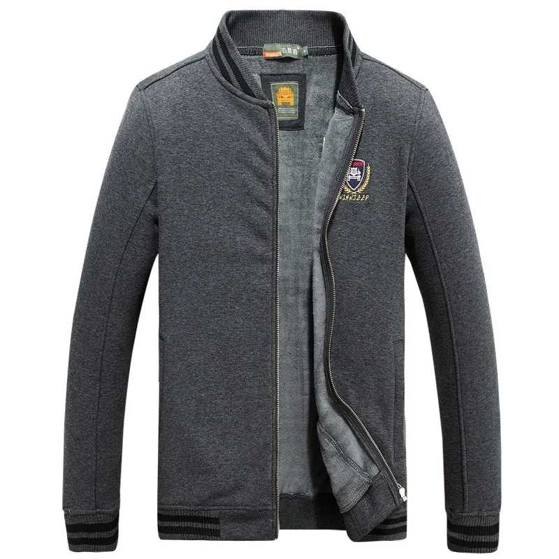 Fall men's Leisure jacket and coats Thick warm Solid color collar Gentleman leisure Brand