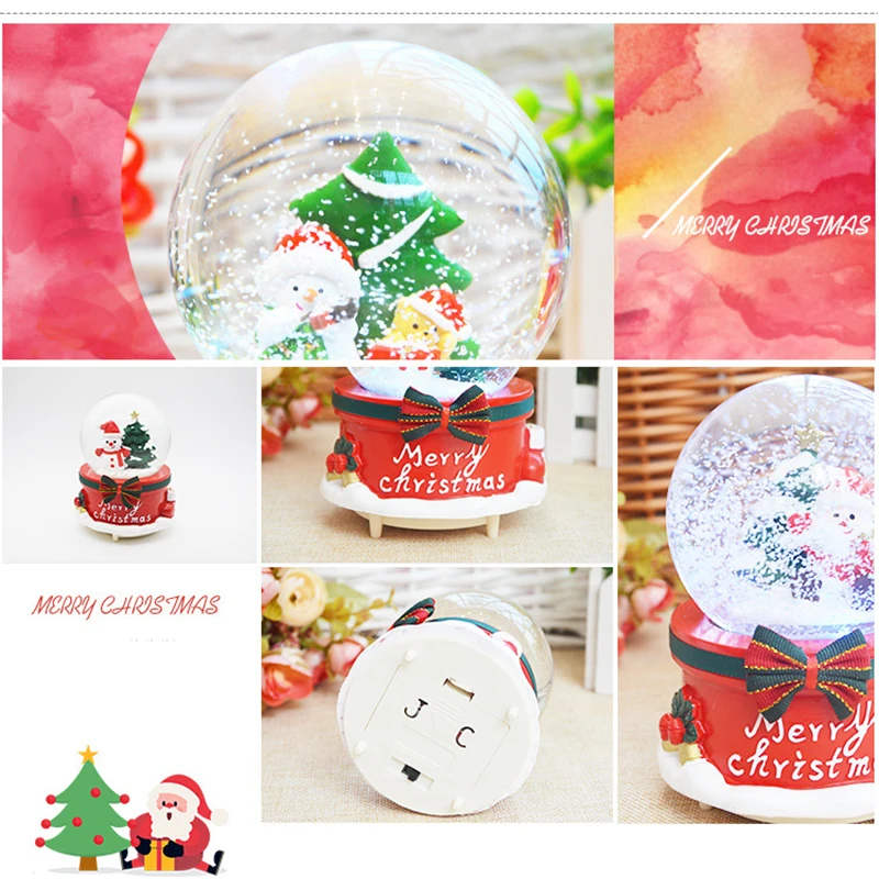 Christmas Toys For Girls Boy Kids Children Baby Snow Lamp Music Reindeer Christmas Gift Toy Santa Claus Snowman Moose Glass Toys