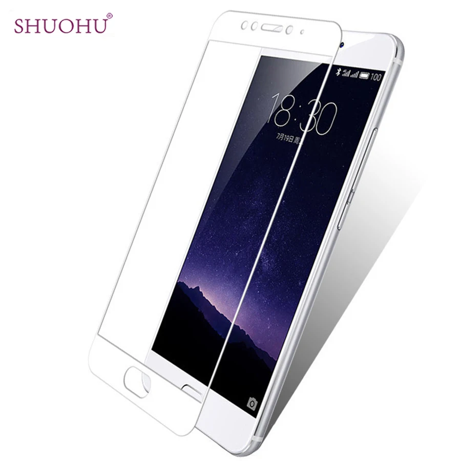 SHUOHU New Full Screen Tempered Glass Film For MEIZU MX6 Protector Protective On MX 6 Saver 9H Hardness | Мобильные телефоны и