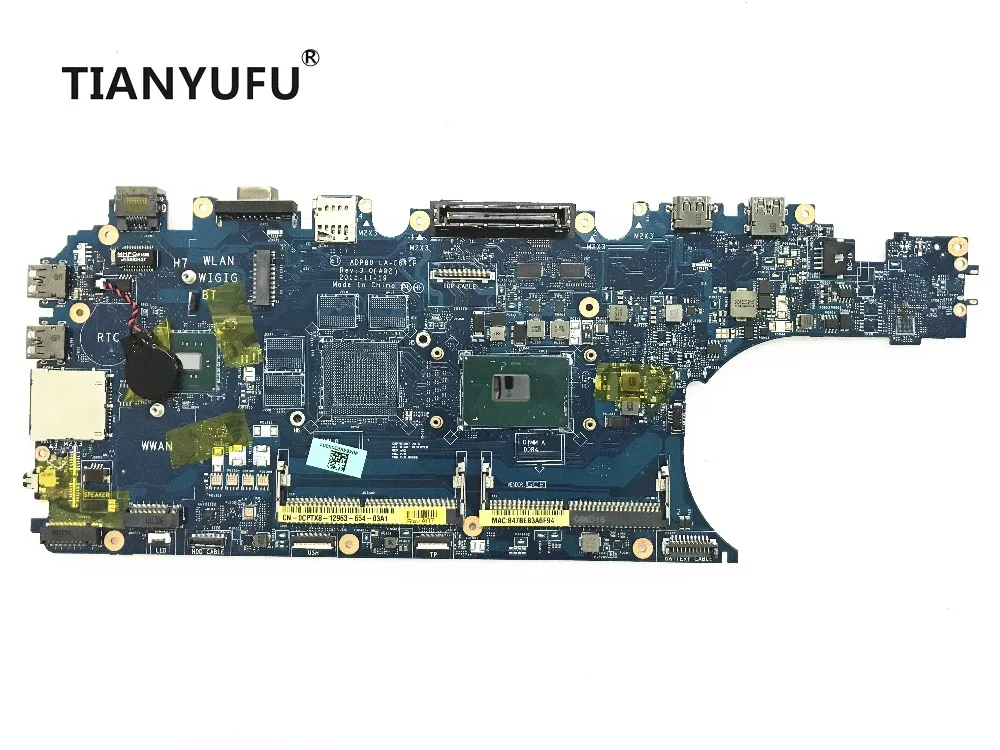 Материнская плата для ноутбука Dell Latitude E5570 CN 0CPTX8 CPTX8 ADP80 LA C841P REV: 3 0 (A02)