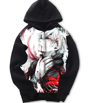 

Tokyo ghoul Ken Kaneki women Male 3D Printed pullover hoodie coat rap hop space Coat