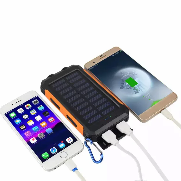 Banco de Energia Móvel ao ar Carregador de Energia Solar Impermeável Duplo Farol Energia Livre Três-prova Bússola Móvel Portátil 21 Lâmpadas solares