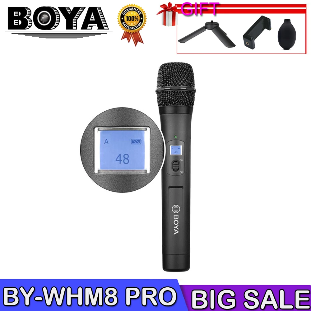 

BOYA BY-WHM8 Pro Microphone for karaoke interview speech music recording stage 48-Channel UHF Wireless Handheld Dynamic Mic