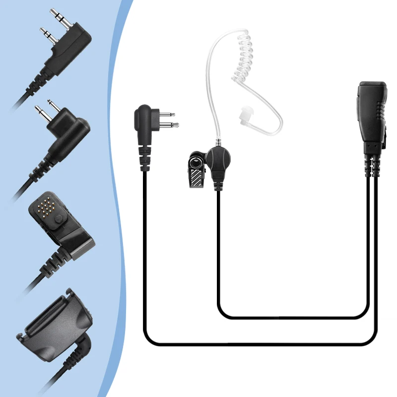 2 проводной комплект для наблюдения двухстороннее радио аксессуары с для акустической трубки, наушников и встроенный микрофон/PTT
