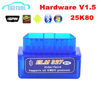 

PIC18F25K80 Chip Hardware V1.5 ELM327 Super MINI Bluetooth Multi-Langugae OBDII Code Reader For Multi-Brand Cars ELM 327