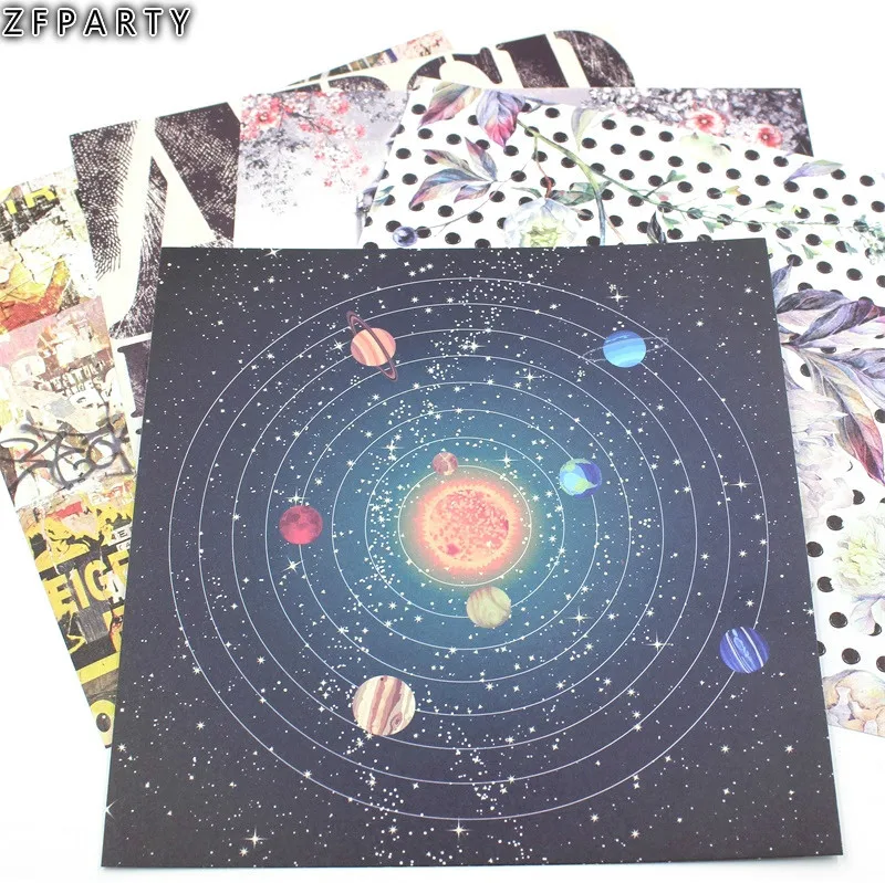 

ZFPARTY Vintage Space Background Stickers for Scrapbooking Happy Planner/Card Making/Journaling Project