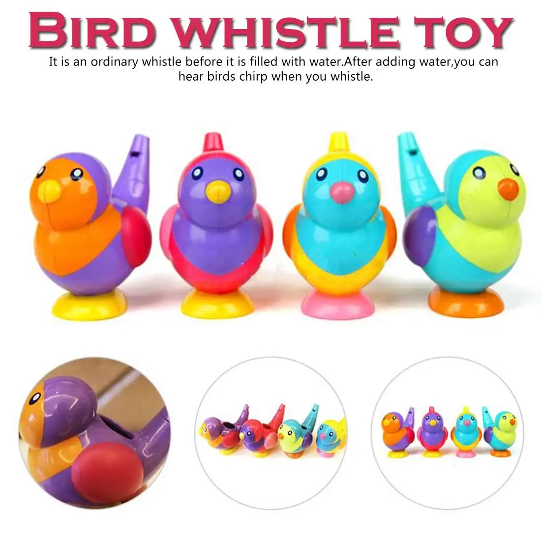 

Lovely Bird Shape Whistle Kids Music Instrumental Bath Toy Baby Educational Toys