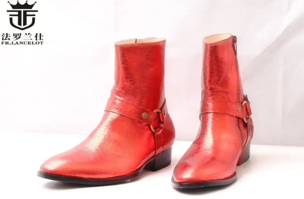 mens red boots