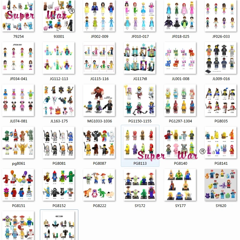

1Set Cartoon Series 4 Girls Adventure time Toys Story Batman Movie Seiya building blocks toys for children