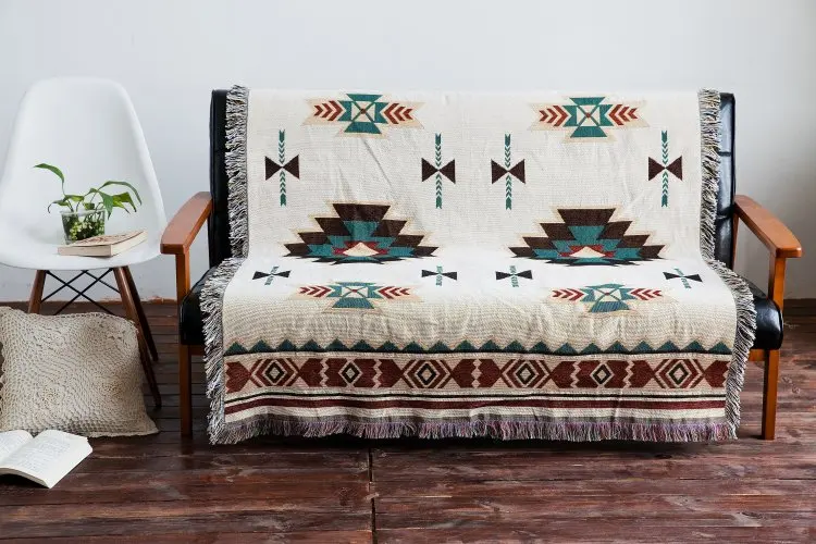 

European sofa cushion sofa towel Nordic comfort cotton sofa fabric anti-slip geometry sofa cushion carpet