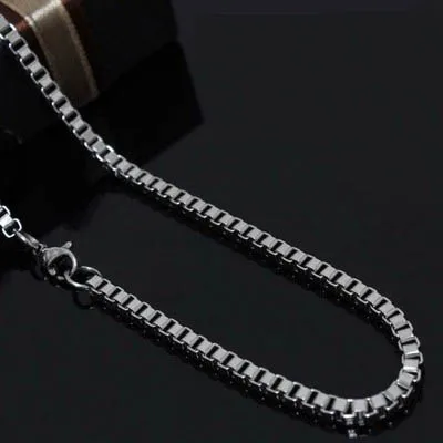 Steel/Gold/Black Color 18-32 3MM/6MM Width Stainless Steel Jewelry ChainsHouse Mens/Women Box Chain Necklace