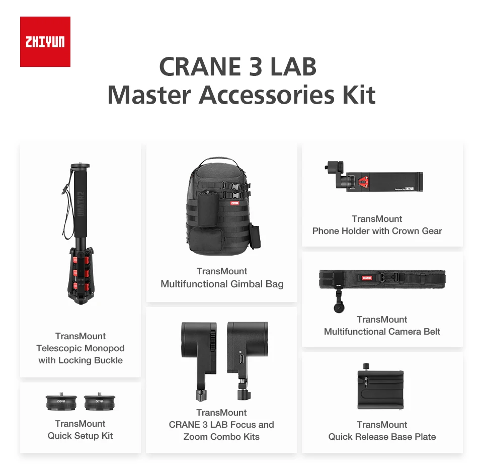 Набор аксессуаров Zhiyun Crane 3 lab Master включая держатель телефона мотор с