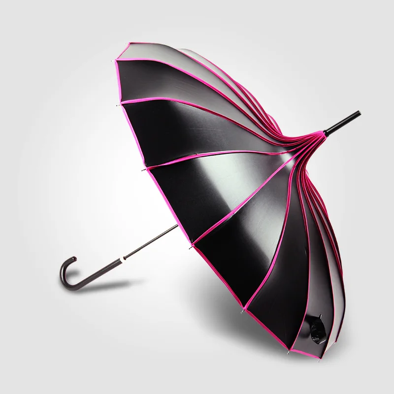 Зонт с защитой от ультрафиолета и длинной рукой, дождливый и Солнечный, разноцветный, пагода, зонты, реквизит для фотосессии, подарок принцессы, зонтик