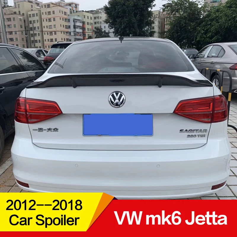 

Use for Volkswagen jetta Sagitar mk6 spoiler 2012--2018 year glossy carbon fiber/FRP rear wing R style accessories Car refitt