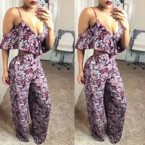 

Hot 2018 New Boho Sleeveless Women Summer Beach Jumpsuit Clubwear Bodycon Playsuit Romper Soft Loose Long Pants