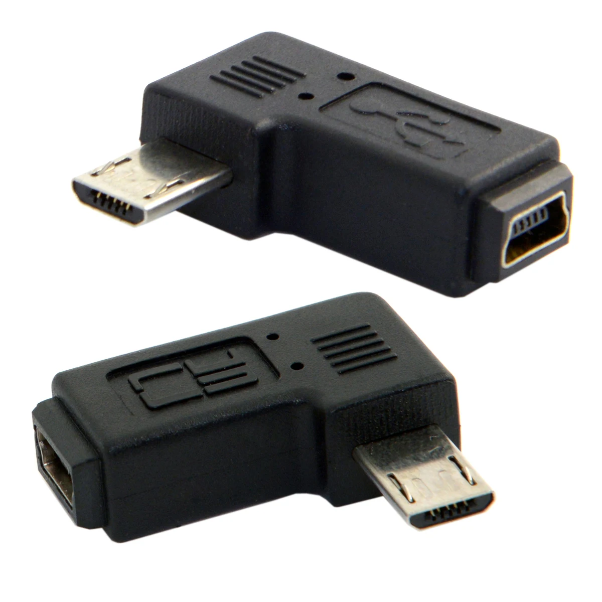 

CY Cable 90 Degree Right Angled Mini USB Female to Micro USB Male Data Sypc Power Adapter
