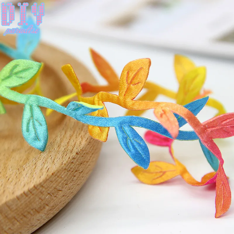 10M colorful Artificial Leaf Leaves Ivy Flower cord rope Trim Wrap Gift Packing String Wedding Party Decoration