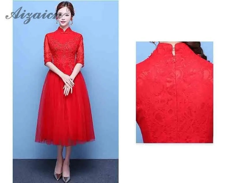Мода невесты Красный Длинные Cheongsam платья для женщин для Китайский традиционный свадебный платье Qipao Oriental стиль вечерние платья Qi Pao