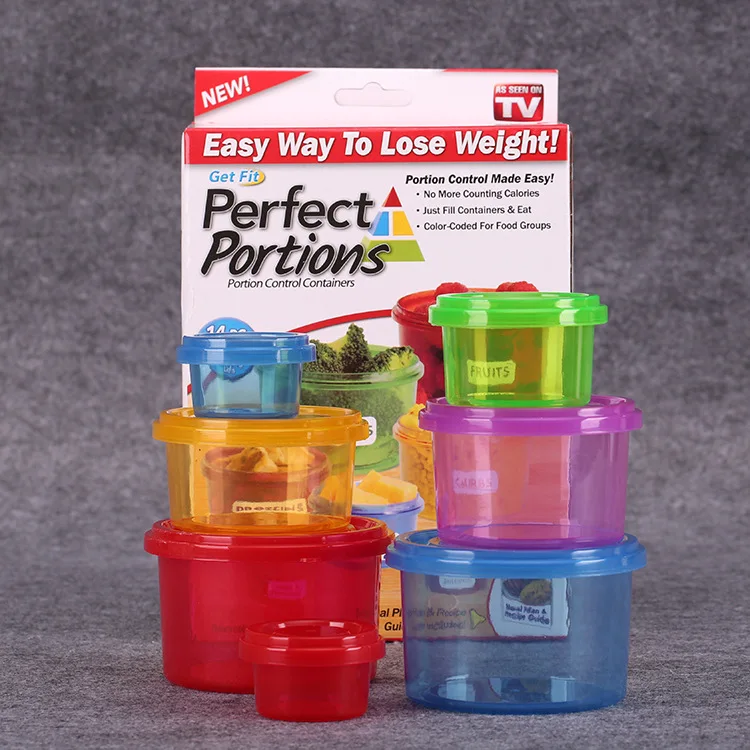 

Smartlife 7pcs/set Perfect Portions Cute Lunch Box Tableware Control Containers Food Storage-Easy Way To Lose Weight