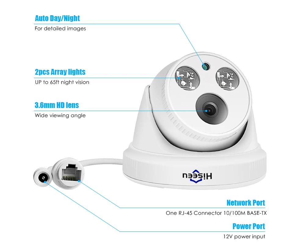 Hiseeu 1080P POE ip-камера H.265 2MP цилиндрическая CCTV ip-камера ONVIF для системы POE NVR домашняя система видеонаблюдения IR Cut P2P