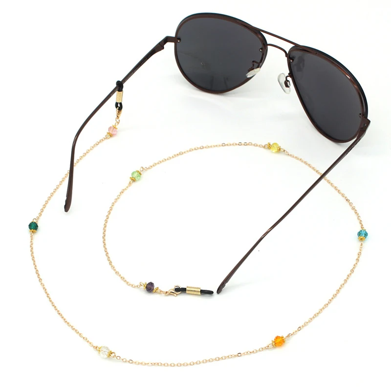 Цветные Хрустальные шарики звено цепи цепочки для очков спортивные очки для чтения солнечные очки ремень шнур держатель шеи аксессуары на
