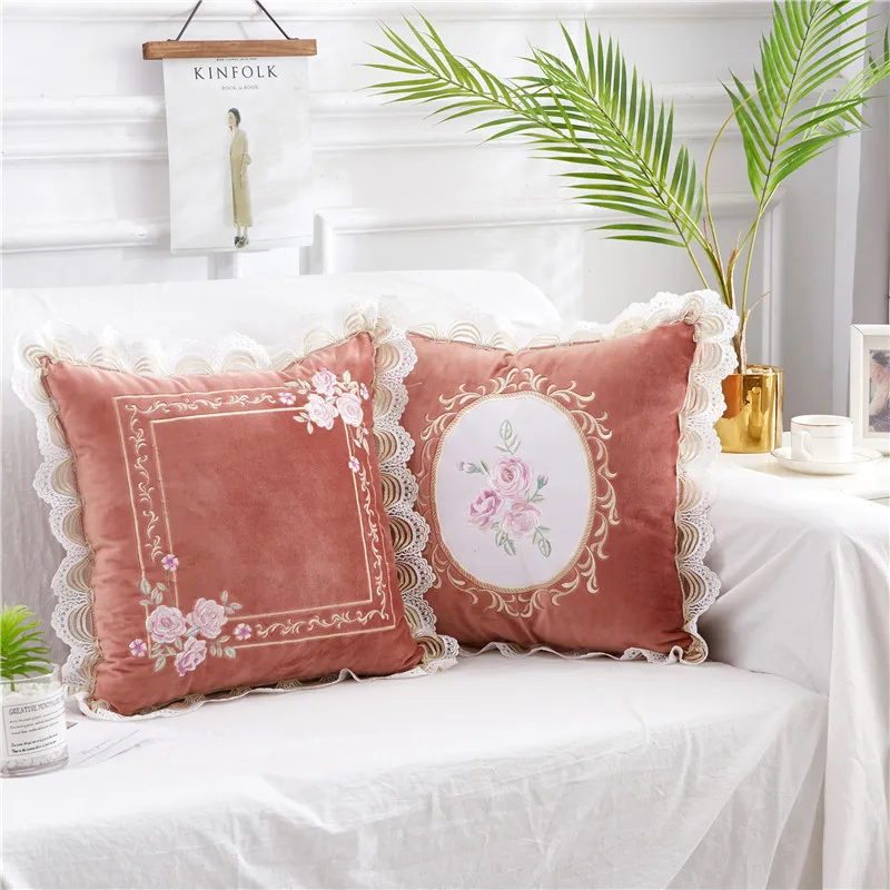 المخملية التطريز الدانتيل الفاخرة وسادة غطاء المنزل تزيين وسادة حالة مكتب أريكة غطاء وسادة المخملية التطريز الدانتيل الفاخرة وسادة غطاء المنزل تزيين وسادة حالة مكتب أريكة غطاء وسادة