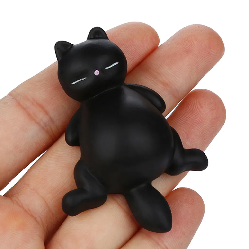 Мягкие игрушки PU игрушки для снятия стресса подарок для девочек Дети каваи Моти Ленивый Кот Китти ароматизированный медленно поднимающийся крем T605 - Цвет: Black