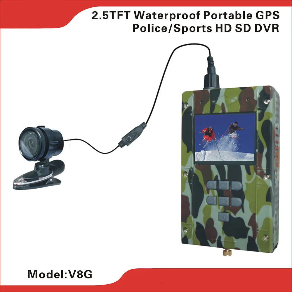 НОВЫЙ 2 5 &quotTFT водонепроницаемый портативный HD SD DVR с 7 уровневой работой GPS модулем