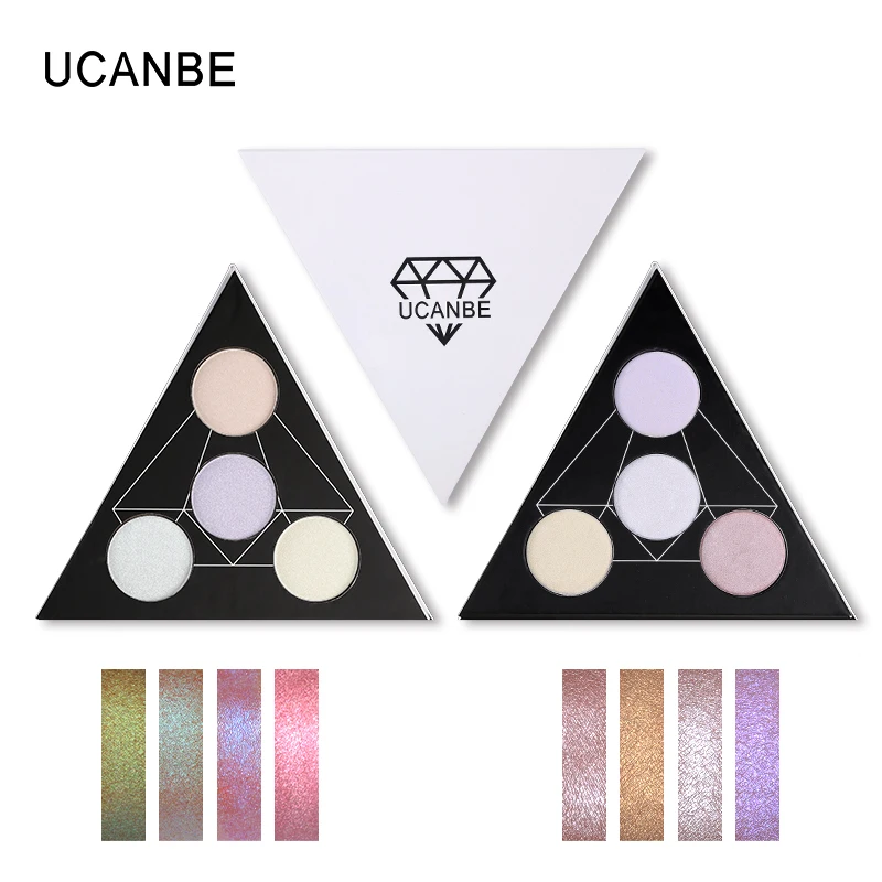 

UCANBE Brand Triangle Holographic Glitter highlighter Palette Eyeshadow Eye Lip Face Makeup Shimmer Shine Illuminator Glow Kit