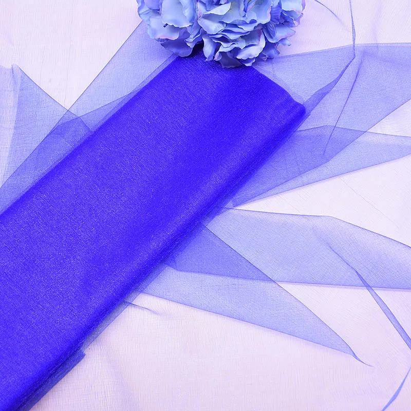 48/72 см 10 метров, кристально чистая органза тюль рулон ткани для Свадебные украшения DIY Арки накидки на стулья вечерние Свадебный 75 - Цвет: T09 Royal blue
