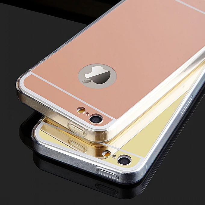 Роскошный металлизированный зеркальный чехол для iPhone 8 силиконовый мягкий X 7 6 6S