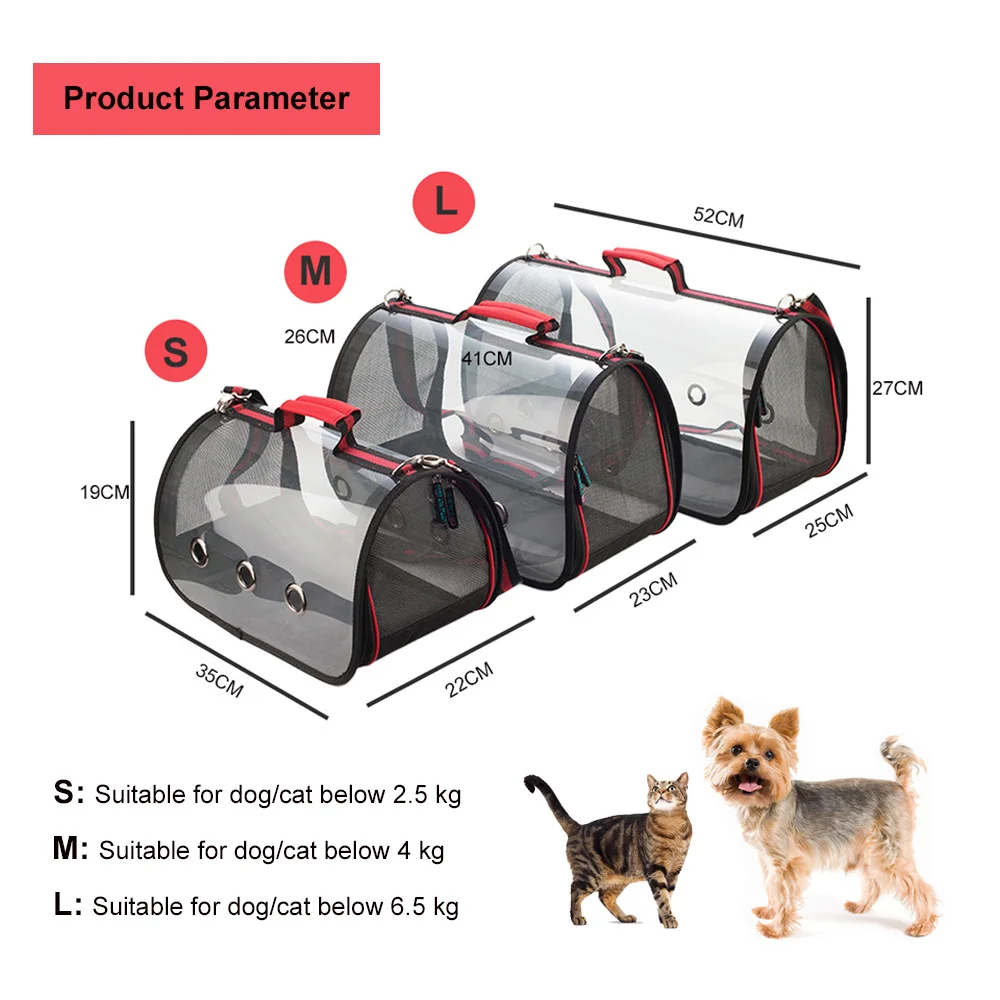 Прозрачная Сумка-переноска для собак, кошек, щенков, рюкзак для питомцев, сумка-мессенджер, дорожные сумки для маленьких собак, товары для переноски на открытом воздухе