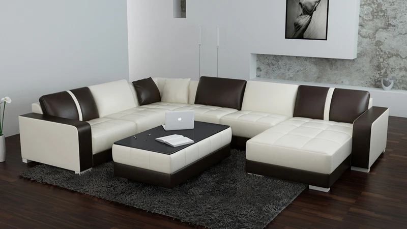 hot on sale genuine leather living room sofa in living