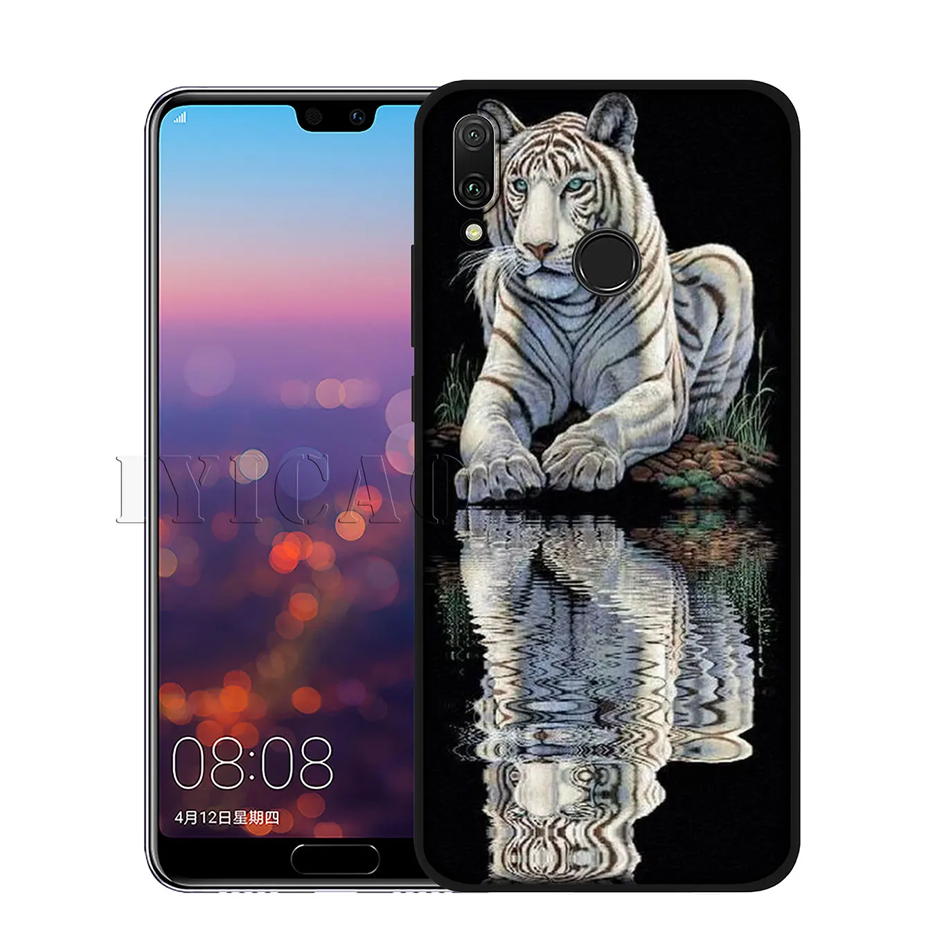 Мягкий чехол IYICAO bear tiger lion для huawei P20 Pro P10 P8 P9 P30 Lite Mini P Smart - Цвет: 8