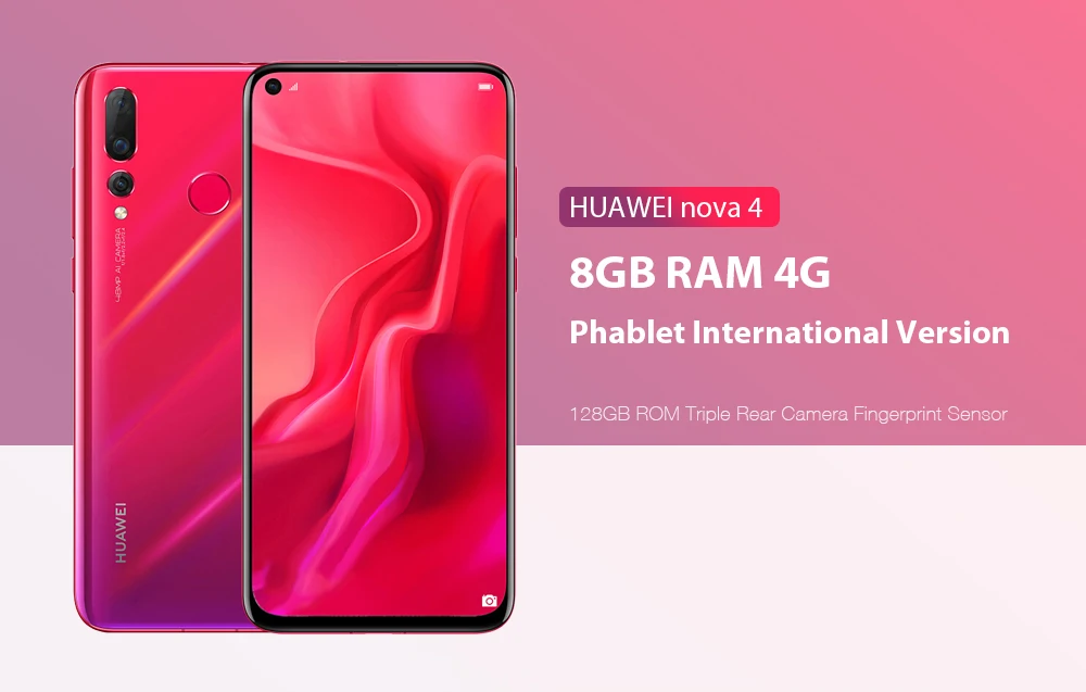 HUAWEI Nova 4 Android 9 0 смартфон kirin 970 четыре ядра отпечаток пальца мобильный телефон 6