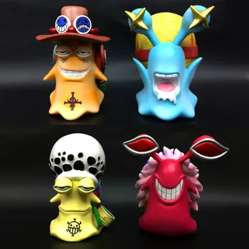 

One Piece 11CM Den Den Mushi Luffy Ace Sanji Zoro Law Doflamingo Hobbies Anime PVC Action Figures Toys For Children Christmas