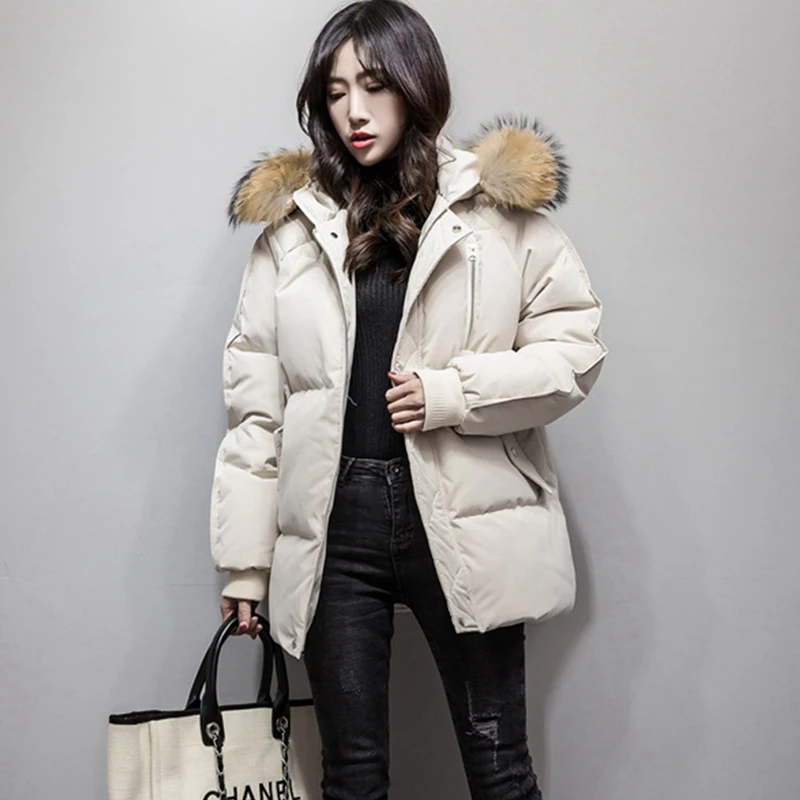 

Women Down Jacket Winter Short Jacket Female 2019 Large Size Fur Collar Korean version Of the coat Female Parka Chaqueta Mujer